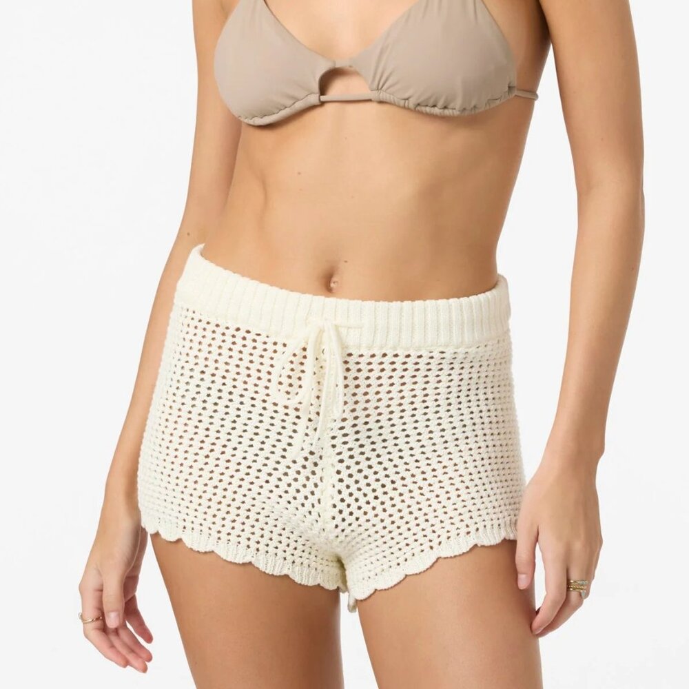 O'Neill Cream Crochet Knit Beach Shorts